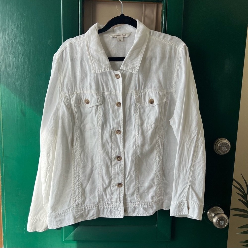 Coldwater Creek White Jean Jacket